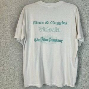 Hanes White T-Shirt with Teal Graphic Text